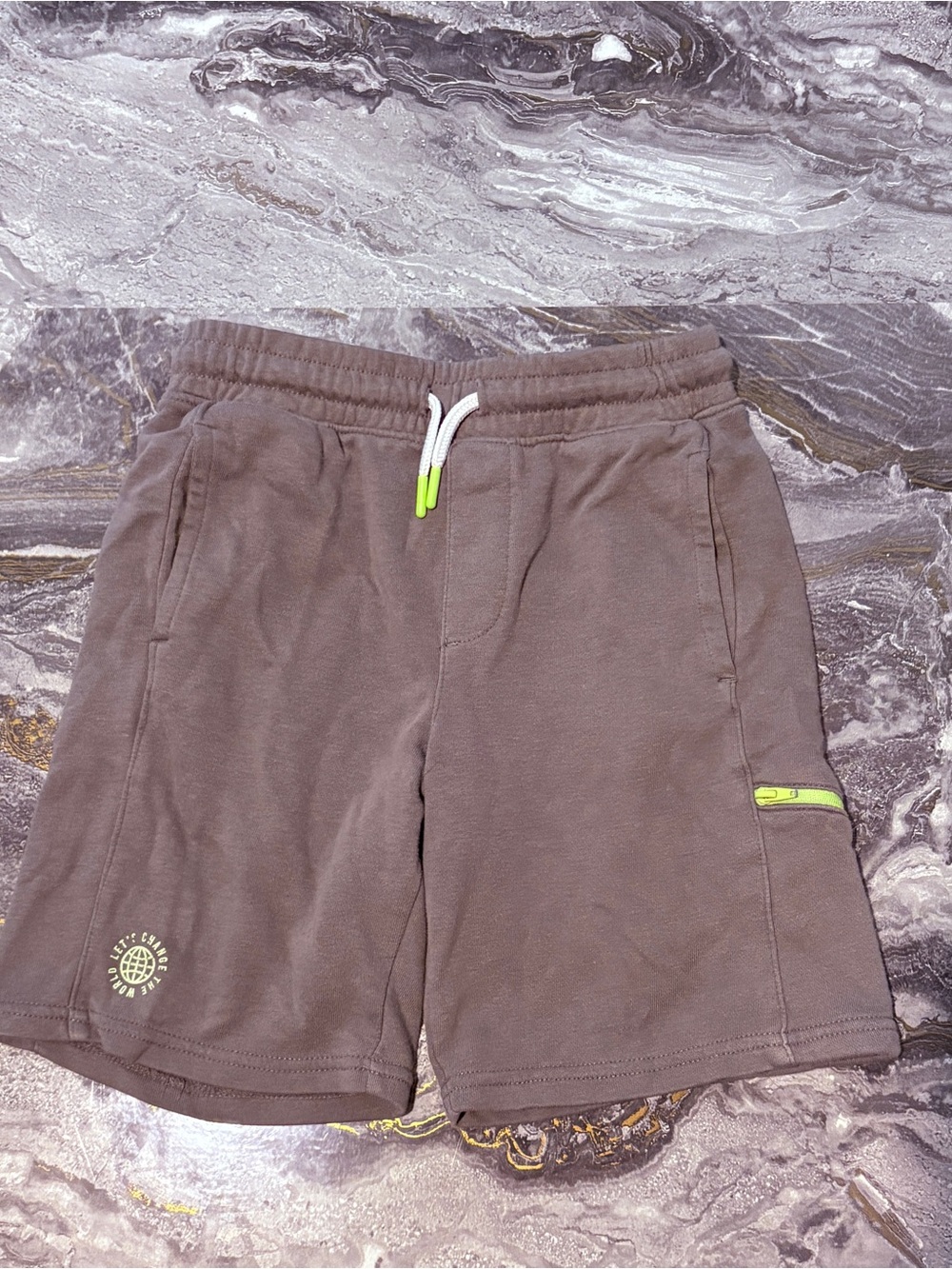 Boys Gray Casual Drawstring Shorts Size 8 Medium